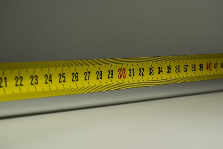 A yellow tape measure